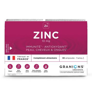 Granions Zinc 10 mg Piele, păr, imunitate 30 fiole