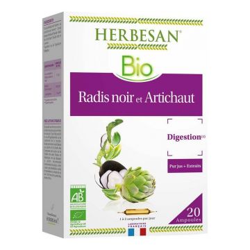 Herbesan Radis Noir Et Artichaut Bio Digestion 20 fiole
