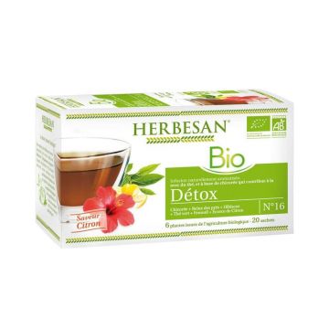 Infuzie Herbesan Chicoree Bio Detox Aroma Lemon 20 pliculețe