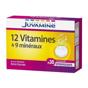 Juvamine 12 vitamine și 9 tablete efervescente 30 minerale