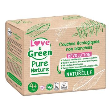Love&Green Pure Nature Ecological Scutece mărimea 4+ x 35