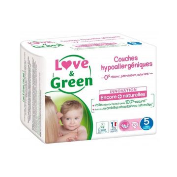 Love&Green Scutece hipoalergenice mărimea 5 Junior 11 până la 25 kg x40