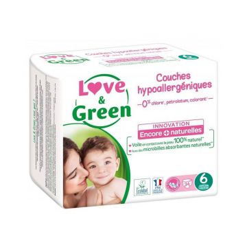 Love&Green Scutece hipoalergenice mărimea 6 XL + peste 15 kg x34