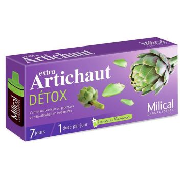 Milical Extra Anghinare detoxifiere aromă de mere, 7 zile 7 flacoane 10 ml