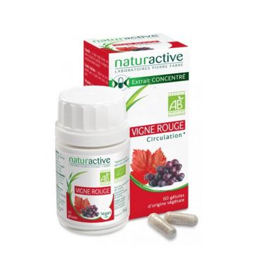 Naturactive Extract concentrat de viță de vie roșie organică Circulație 60 capsule