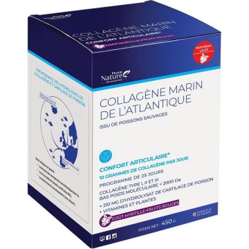 Pharm Nature Micronutrition Atlantic Marine Collagen Joint Health Cranberry Red Fruit Flavour 450g