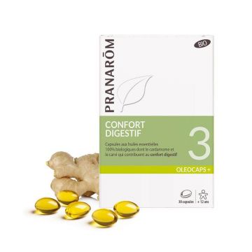 Pranarôm Oléocaps N°3 Bio Confort digestiv 30 Oleocapsule+ capsule