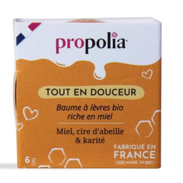 Propolia Organic Balsam de buze bogat în miere O atingere de blândețe 6g