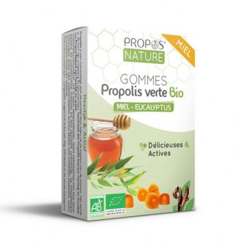 Propos'Nature Gumă organică de propolis cu semințe de grapefruit și eucalipt 45g