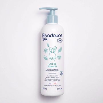 Rivadouce Bebè Lapte organic de curățare față, corp și scaun 500ml