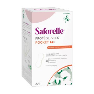 Saforelle Slip Protector din bumbac organic Dimensiune de buzunar x20