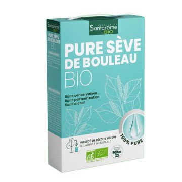 Santarome Coffret Pure Seve De Bouleau Bio Détoxifie & Reminéralise 3x250ml