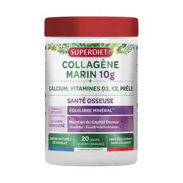 Superdiet Collagène Marin 10g Santé Osseuse & Équilibre Minéral 210g