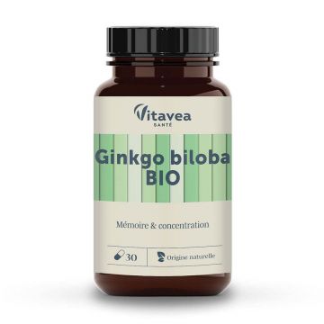 Vitavea Santé Nutri'sentiels Organic Ginkgo Biloba Memorie și concentrare 30 capsule