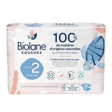 Biolane Naturals X28 Scutece ecologice mărimea 2 Pas de fuite x28
