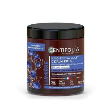 Centifolia Organic ultra-violet anti-galben masca pentru par gri, alb și blond 250ml
