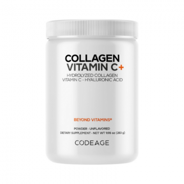CodeAge Collagen Vitamin C+ Colagen hidrolizat cu vitamina C si Acid Hialuronic, 283g, GNC