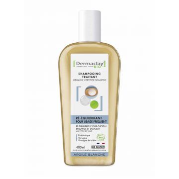 Dermaclay Shampoing BIO Probiotique pour Usage Fréquent Argilla Blanc 400 ml