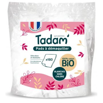 Dischete demachiante dreptunghiulare din bumbac bio, 150 bucati, Tadam