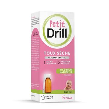Drill sirop pentru copii tuse uscată aromă de căpșuni 125ml