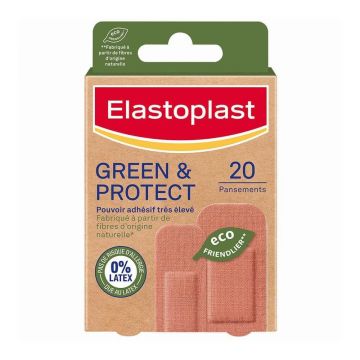 Elastoplast Green & Protect 0% Latex Putere adezivă foarte mare - 2 formate 20 tencuieli