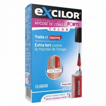 Excilor Tratament pentru ciuperci de unghii Culoare roșu coral puternic 30ml