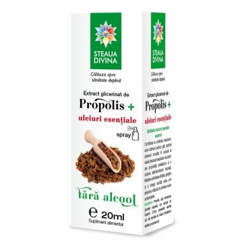 Extract glicerinat de propolis cu uleiuri esentiale, 20ml, Steaua Divina