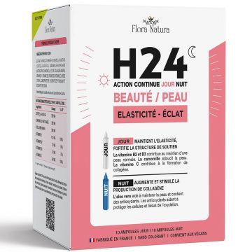 Flora Natura H24 Frumusețea și elasticitatea pielii 10 fiole zi și 10 fiole noapte