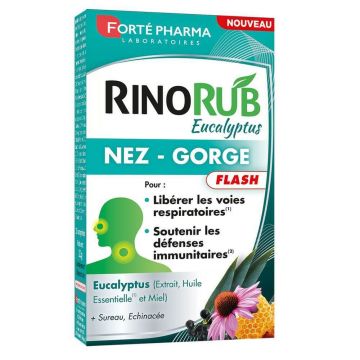 Forté Pharma RinoRub Flash nas și gât Eucalipt 15 comprimate
