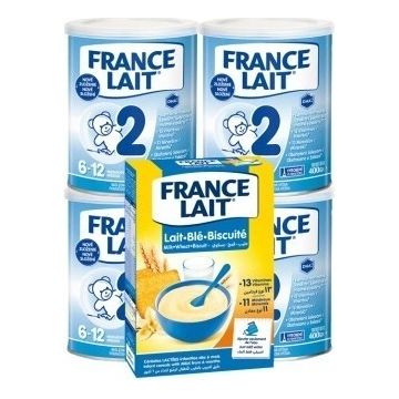 France Lait 2 4x400g + FL terci de grâu. Set 250g 1×1, set lapte praf pentru sugari