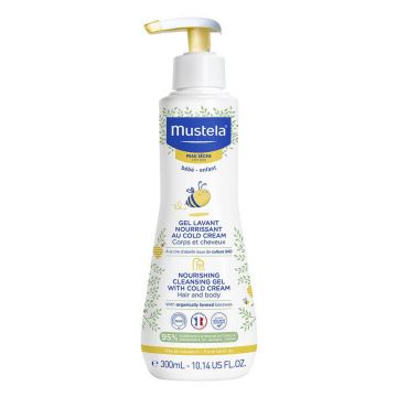 Gel de curățare nutritiv Mustela în cremă rece pentru piele uscată 300 ml