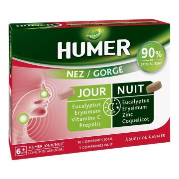 Humer Nose Throat 10 comprimate zi + 5 comprimate noapte