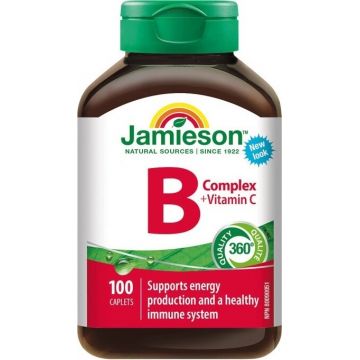JAMIESON B-COMPLEX CU VITAMINA C 1×100 tbl, b-complex