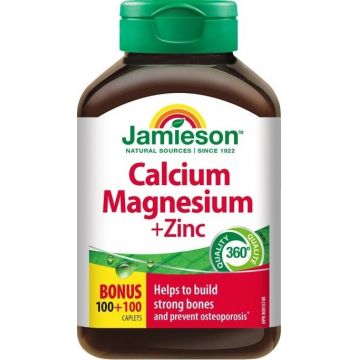 JAMIESON CALCIU, MAGNEZIU CU ZINC 1×200 tbl, calciu + magneziu + zinc