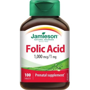 JAMIESON FOLIC ACID 1000 µg 1×100 tbl, acid folic