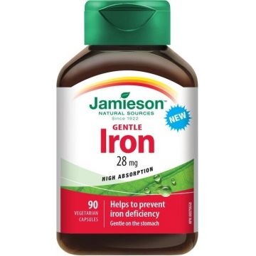 JAMIESON GENTLE IRON COMPLEX 1×90 cps, supliment alimentar
