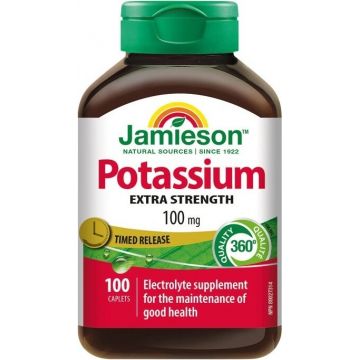 JAMIESON POTASIUM 100 mg PRECISION RELEASE 1×100 tbl, potasiu
