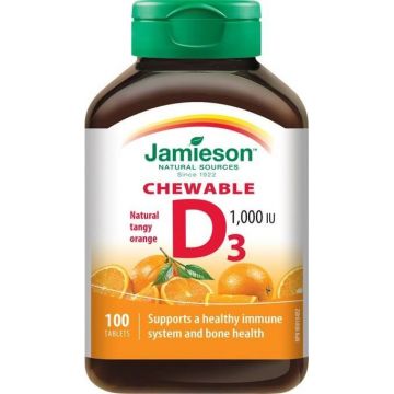 JAMIESON VITAMIN D3 1000 UI ORANGE 1×100 tbl, VITAMIN D3, portocaliu