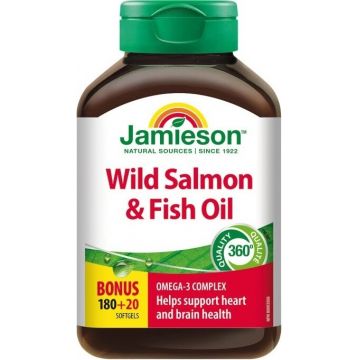 Jamieson WILD SALMON OIL 180+20CPS 1×200 cps, 180+20 cps liber