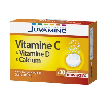 Juvamine Fizz Vitamine C + D și calciu 30 de tablete efervescente