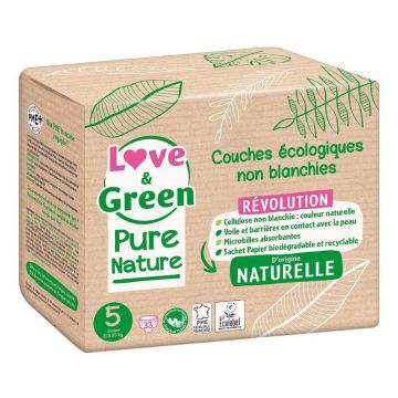Love&Green Pure Nature Ecological Nappies Dimensiune 5 x 33