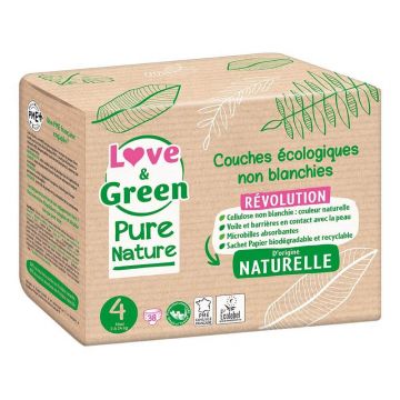 Love&Green Pure Nature Ecological Nappies mărimea 4 x 38