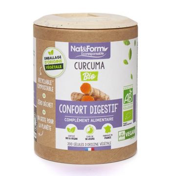 Nat&Form Organic Turmeric Digestive Comfort 200 geluri vegetale