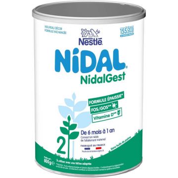 Nestlé Nidal Gest 2 Lapte praf Formula îngroșată 6-12 luni 800 g