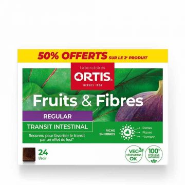 Ortis Fruit and Fibre Regular Intestinal Transit 2x24 cuburi