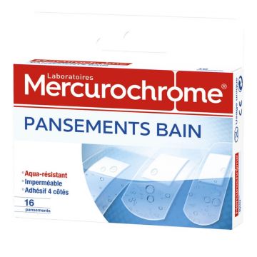 Pansamente de baie Mercurochrome 3 dimensiuni 16 pansamente