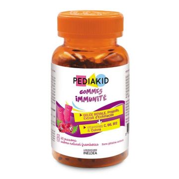 Pediakid Gummies de imunitate cu aromă de zmeură 60 de urși