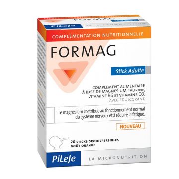 Pileje Formag Magneziu, Taurină, Vitamina B6 și Vitamina D3 Adulți 20 Sticks Oro-dispersabile