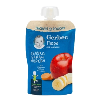 Piure mere banana morcov,150g, Gerber