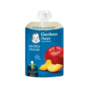 Piure mere si piersica, 150g, Gerber